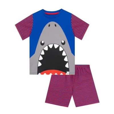 Image of Harry Bear Boys Pyjamas Shark Short Blue 5 6 Years