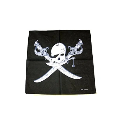 Image of Zac&#039;s Alter Ego Large Pirate Skull &amp; Swords Bandana/neckerchief/Durag/Wrist Wrap/Face Mask