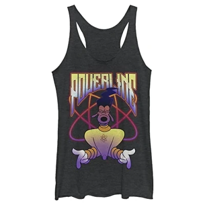 Image of Disney Junior&#039;s Goofy Movie, A Powerline JAM Tri Blend Racerback Layering Tank, Black Heather, Large