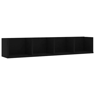 Image of vidaXL CD Wall Shelf Black 100x18x18 cm Engineered Wood