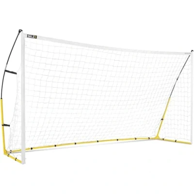 Image of SKLZ Quickster Football Goal, Ultra Portable Kids Quick Set Up, White/Black/Yellow, 12ft x 6ft