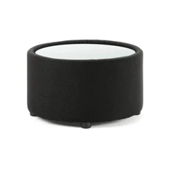 Image of Neo Round Table Black Fabric with Glass Top