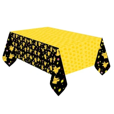 Image of Amscan 9917108 Pokémon Kids Birthday Party Paper Table Cover 1.8m x 1.2m