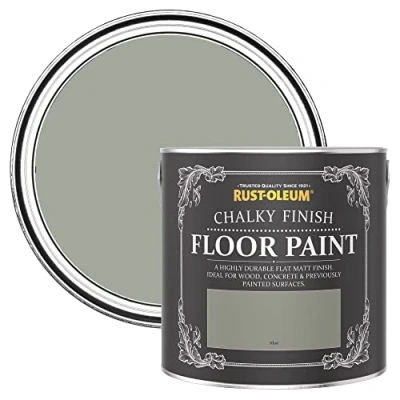 Image of Rust Oleum Light Green Scratch Resistant Floor Paint in Matt Finish Aloe 2.5L