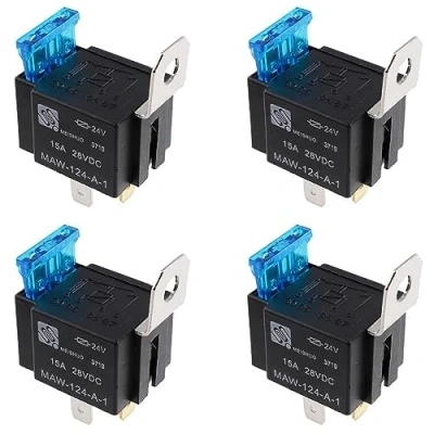 Image of 24V Automotive Fused Relay 40A 4 Pin Bracket SPNO Car Auto (Pack of 4)