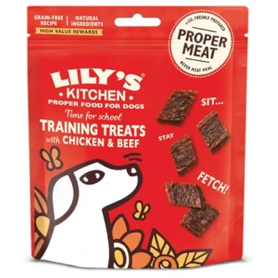 Image of Lily’s Kitchen Made with Natural Ingredients Adult Dog Treats Packet Time for School Training Chicken &amp; Beef 8 x 70g