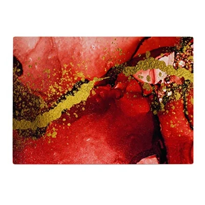 Image of Glass Chopping Board Worktop Saver Kitchen Surface Heat Protector Red Black Yellow Gold