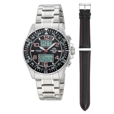 Image of Master Time MTGA 10920 22M Radio Quartz Men&#039;s Watch Analogue Digital with Stainless Steel Strap, silver, Modern