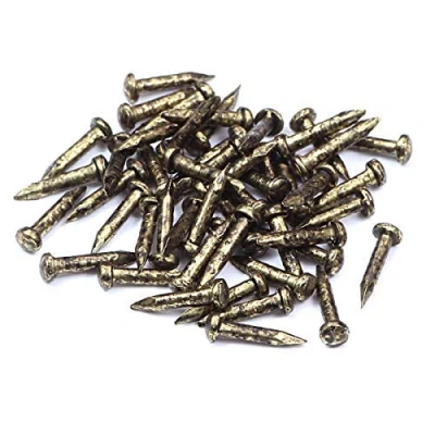 Image of MyTinyWorld Dolls House Miniature Antique Brass Nail 50 pack