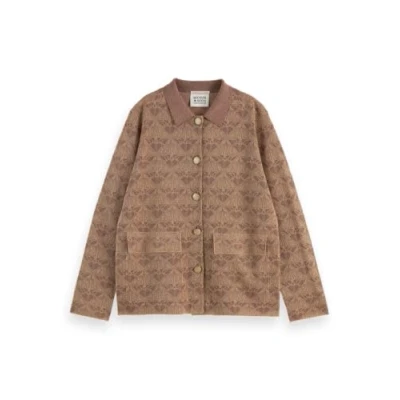 Image of Scotch &amp; Soda Monogram Jacket Cardigan, Women&#039;s, Size: Medium, Desert sand