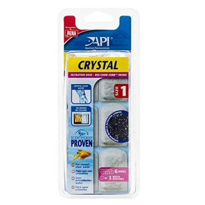 Image of API CRYSTAL Aquarium Filtration Media Cartridges for Superclean 40 Internal Filter, Size 1, Pack of 6