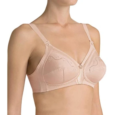 Image of Triumph Women&#039;s Doreen + Cotton 01 N Non Wired Bra, Beige, 38E