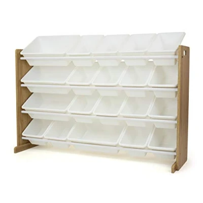 Image of Humble Crew Toy Organizer with 20 Storage Bins, Natural/White