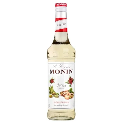 Image of MONIN Premium Pistachio Syrup 700ml for Coffee and Cocktails. Vegan Friendly, Allergen Free, 100% Natural Flavours Colourings