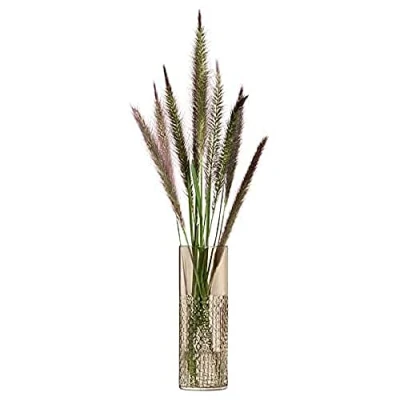 Image of LSA Wicker Vase H20cm Taupe 1 Unit Mouthblown &amp; Handmade Glass WR14