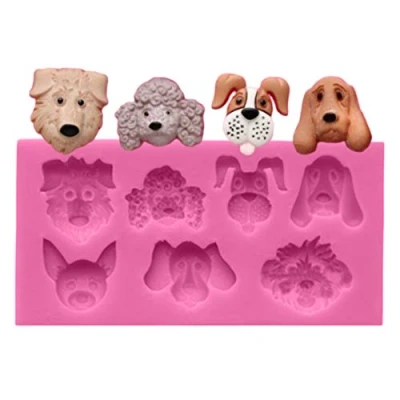 Image of Dogs Shape Silicone Fondant Cake Decorating Mold Chocolate Polymer Clay Mould Animal Tool For Bakeware
