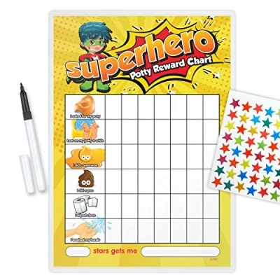 Image of Superhero Boy Potty Reward Chart SUPBP (Including FREE pen and star stickers)