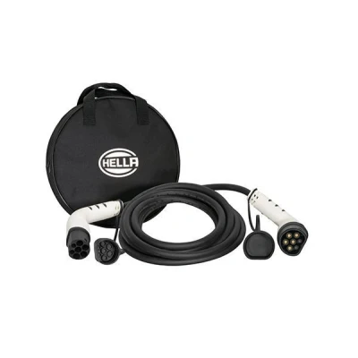 Image of HELLA 8KE 358 255 061 Type 2 Charging Cable 11 kW for EV Electric Cars and Plug in Hybrid 3 Phase 16A 6 Metres Mode Car White