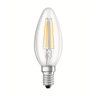 Image of OSRAM LED BASE classic B / lamp, mini candle shape, in filament style, with screw base: E14, 4 W, 220…240 V, 40 W replacement, clear, 2700 K, 2pack