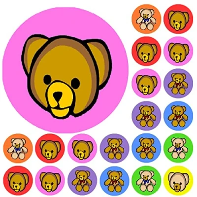 Image of 900 Colourful Teddy Bears Mini Dot 10mm Spot Reward Stickers for Teachers and Planner Charts