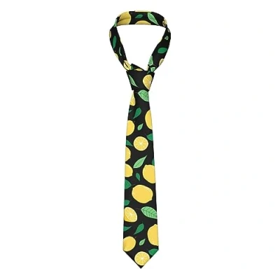 Image of Men&#039;S Tie Lemon Fruit Print Woven Casual Necktie Slim Formal For Business Wedding