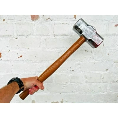 Image of &quot;Rubber Johnnies Bloody Sledge Hammer, Fake, Plastic, Con Safe, 46cm Long, Lightweight, Halloween Costumes, Movie Props&quot;