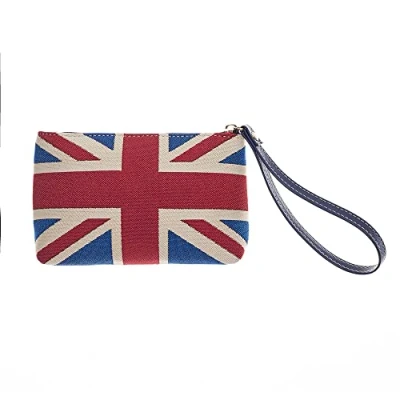 Image of Signare Tapestry Small Wristlet Clutch Bag for Women, Ladies Purses with Wrist Strap &amp; Zip Closure Union Jack British Design (Union Jack, WRIS UJ)