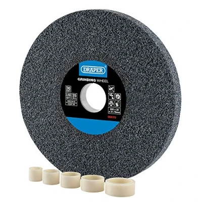 Image of Draper Aluminium Oxide Bench Grinding Wheel, 200 x 25mm, 36 Grit