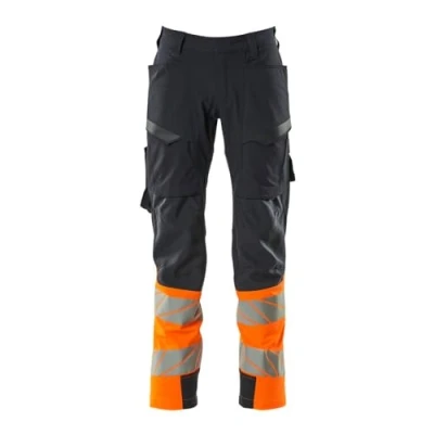 Image of Mascot Accelerate Safe Trousers with Thigh Pockets Darknavy/Hi Vis Yellow (L32W28.5)