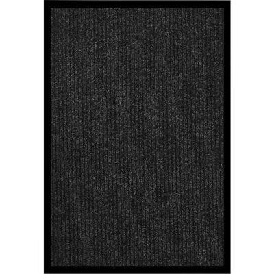 Image of vidaXL Doormat Striped Anthracite 80x120 cm