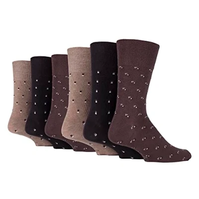 Image of Gentle Grip NEW: 6 Pairs Men&#039;s No Elastic Socks 11 uk, 39 45 eur (MGG20)