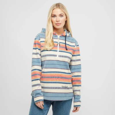 Image of Weird Fish LANA Stripe Fleece jumper, Women&#039;s, Size: 8, Ecru
