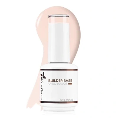 Image of Nicedeco 8 in 1 Builder Base Strengthening Gel 15ml, UV/LED Clear Building Nail a Bottle for Hard Strong Nails Tips &amp; Extensions, Polish Repair Strengthen 005