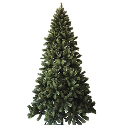 Image of Best Artificial Slim Premium 8ft / 240cm Hinged Real Feel Christmas Tree with 1450 FULL PE Tips for Indoor Xmas