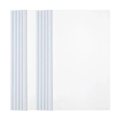 Image of M&amp;G 10 Pcs Report Covers with Sliding Bar, 10mm Clear Binders Large Sheets Capacity A4 Size File Document Organizer Folder for Classroom Office, White