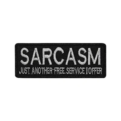 Image of Sarcasm Words Slogan Text Logo Embroidered Iron on Patch Sew Badge Applique for Clothes