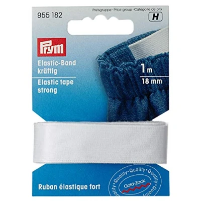 Image of Prym 955182 Elastic tape strong 18 mm white