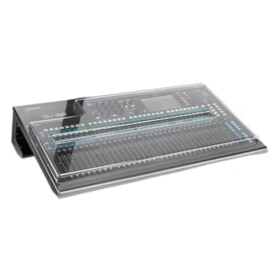 Image of Decksaver Cover for Allen &amp; Heath QU32 Super Durable Polycarbonate Protective lid in Smoked Clear Colour, Made The UK Engineers’ Choice Unbeatable Protection