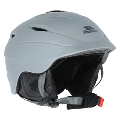 Image of Trespass Buntz, Grey, L, Ski Helmet with Removable Ear Pads, Goggle Retainer &amp; Adjustable Ventilation System, Large, Grey