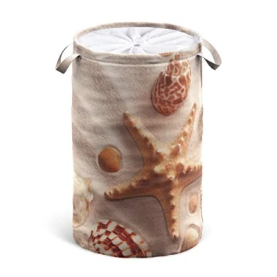 Image of Sanilo Laundry Basket with Lid, Round Storage Container 60 Litres, Foldable Bin Handles (Sanibel)