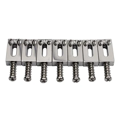 Image of Guyker 10.5MM Guitar Bridge Saddles Stainless Steel Polished Modern Tremolo Compatible with Strat ST Electric (7 Piece)