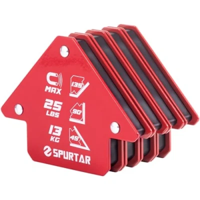 Image of Spurtar 4Pcs 13KG Arrow Welding Magnets, Strong Magnetic Holder, Metal Working Tools, Tig Accessories for Workshop, 45, 90, 135