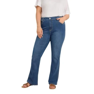 Image of EVANS Curve Denim Bootcut Jeans Women&#039;s Plus Size