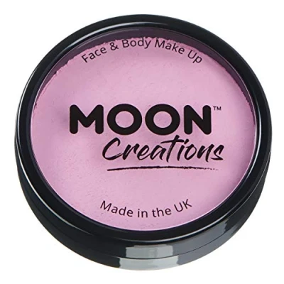 Image of Moon Creations Pro Face &amp; Body Makeup Light Pink 36g Professional Colour Paint Cake Pots For Painting Kids, Adults, Fancy Dress, Festivals, Halloween