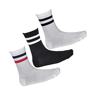 Image of vitsocks Men&#039;s Cushioned BAMBOO Tube Crew Sports Socks (3 PAIRS) Soft Padded Heel, 2x white 1x black, 6 8