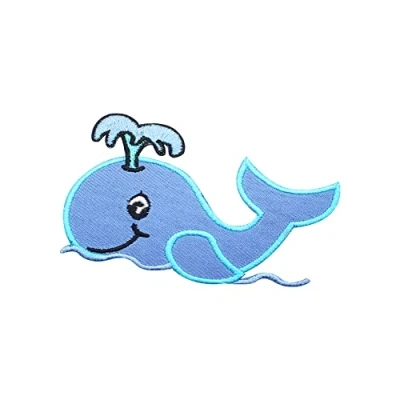 Image of Cute Baby Whale Patch Iron On Sew Embroidery Badge Country