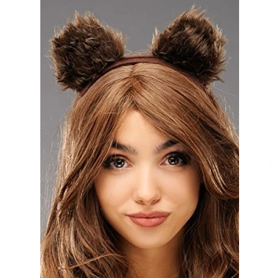 Image of Struts Dark Brown Teddy Bear Animal Ears on Headband