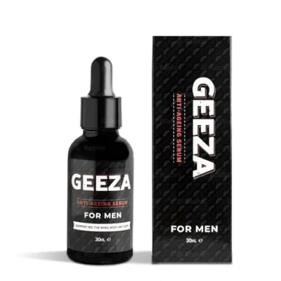 Image of Geeza Men&#039;s Anti Ageing Facial Serum with Hyaluronic Acid &amp; Retinol Reduce Fine Lines Wrinkles