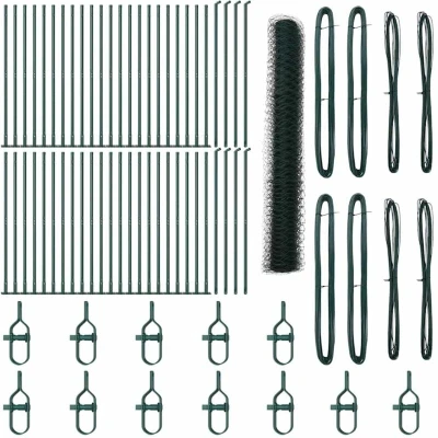 Image of vidaXL Hexagon Fence Green 1,2x100 m Steel