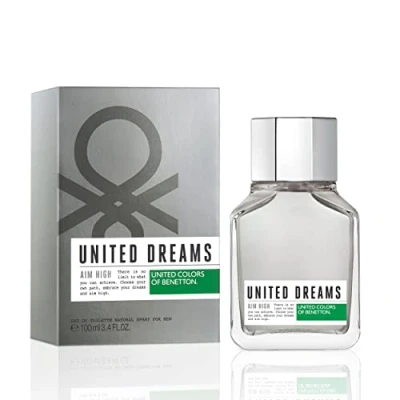 Image of Benetton United Dreams Aim High, Eau de Toilette for Men Long Lasting Fresh, Casual and Modern Fragance Woody, Aromatic Citrus Notes Ideal Day Wear 100 ml